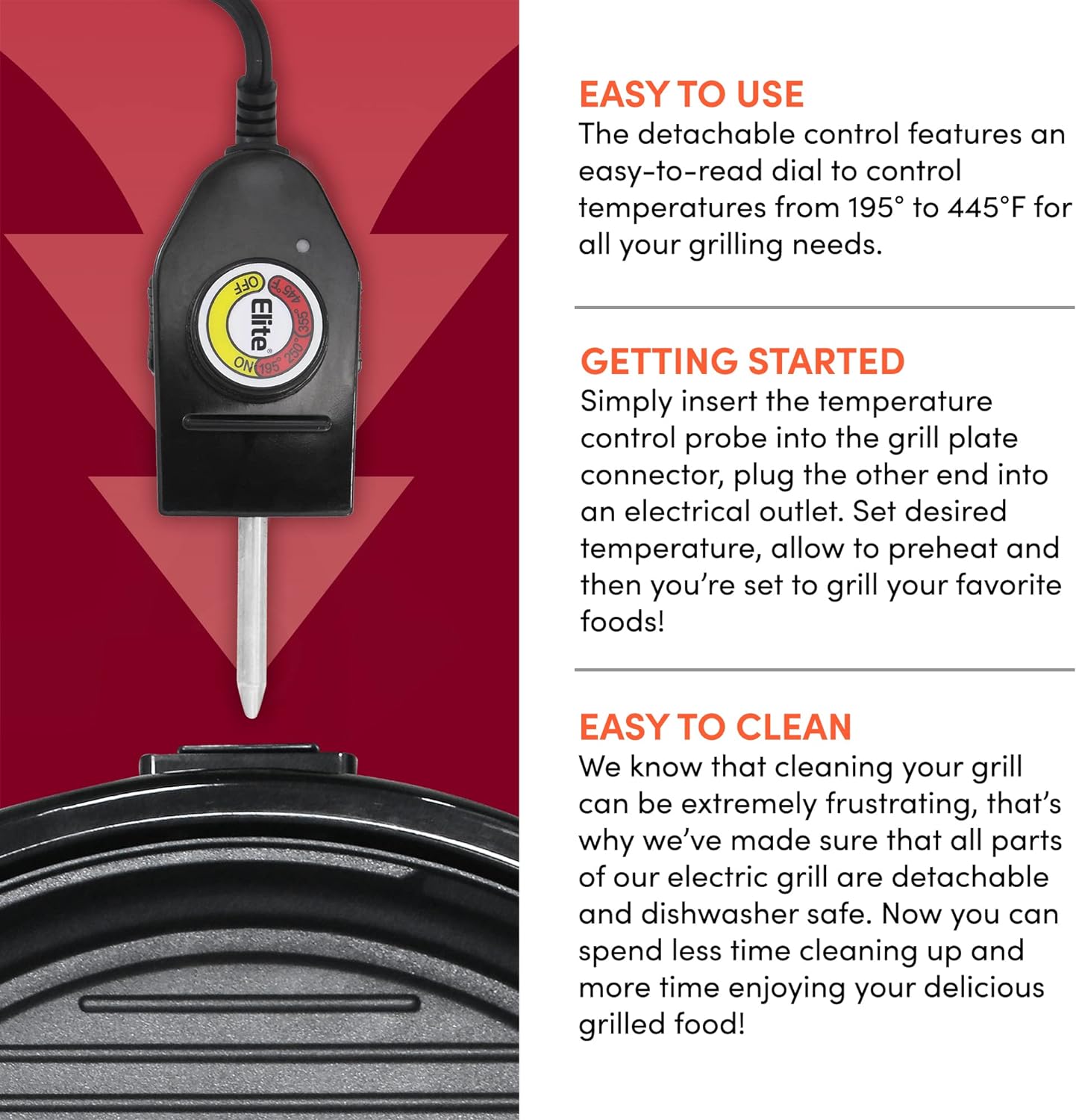 Indoor Nonstick Electric Griddle with Adjustable Heat