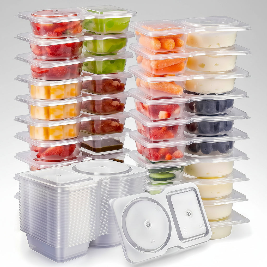 Versatile Snack Storage Solutions – 20-Pack Dual Compartment Containers