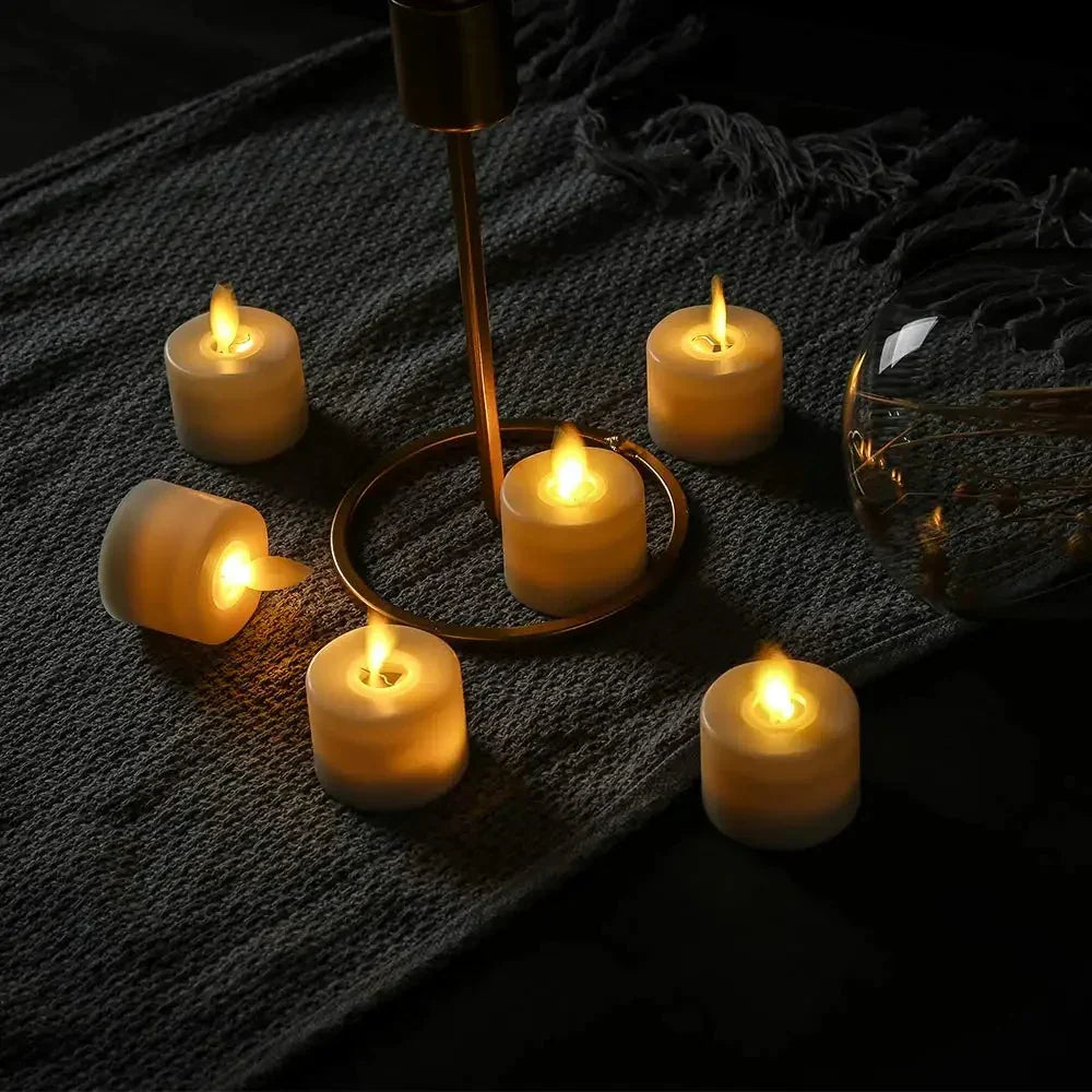 Set of 6 Lifelike LED Candles with Remote Control