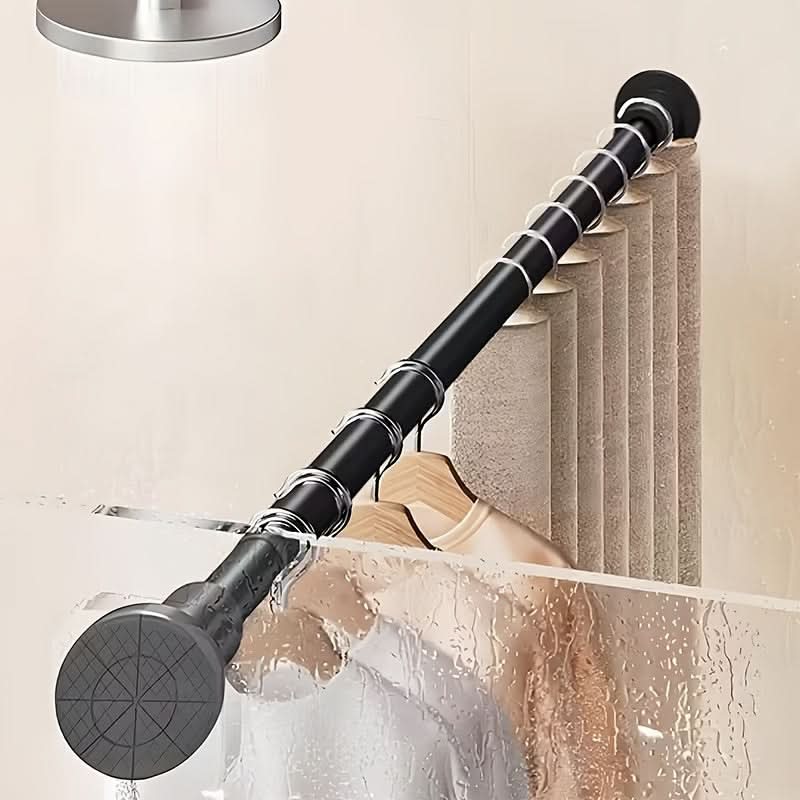 Versatile Adjustable Spring Rod for Smart Home Organization
