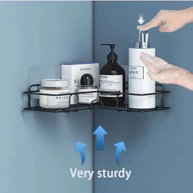 Sleek Metal Wall-Mounted Organizer for Bathroom & Kitchen
