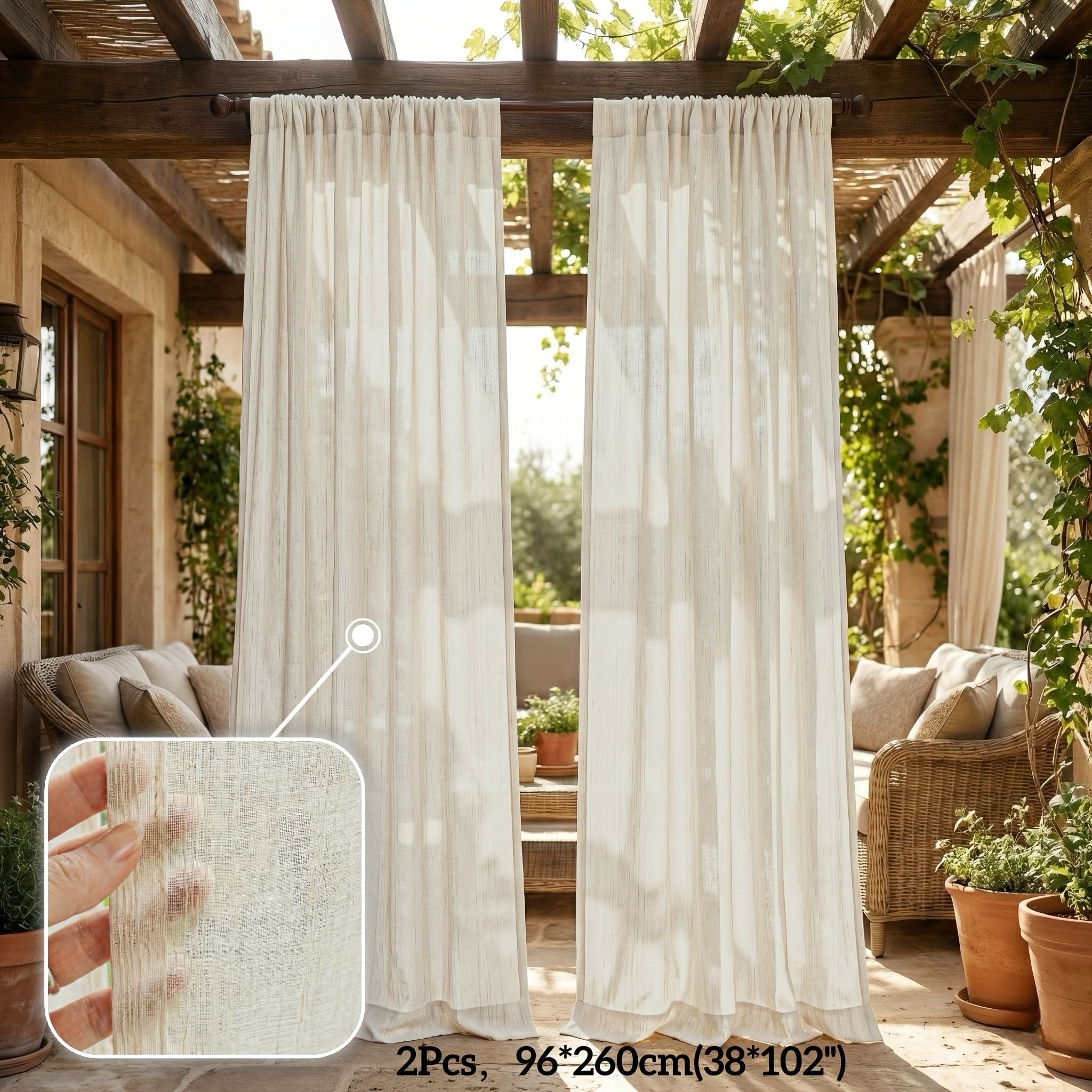 Breezy Elegance – Sheer Outdoor Curtains for a Cozy Retreat