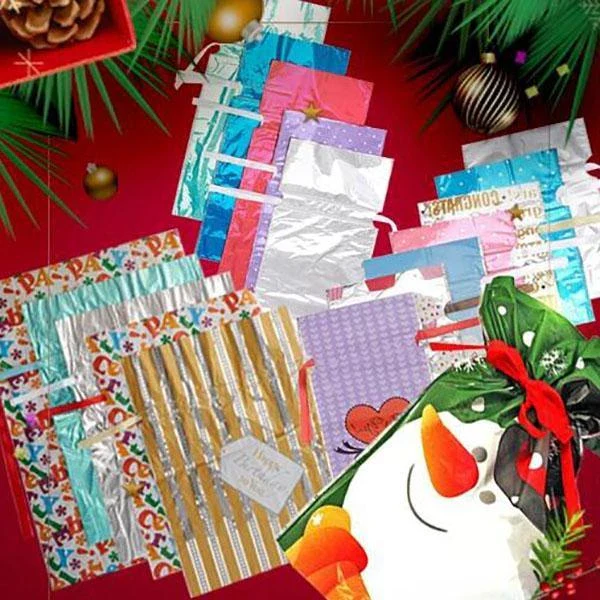 15 Set Festive Drawstring Gift Bags for Christmas Cheer
