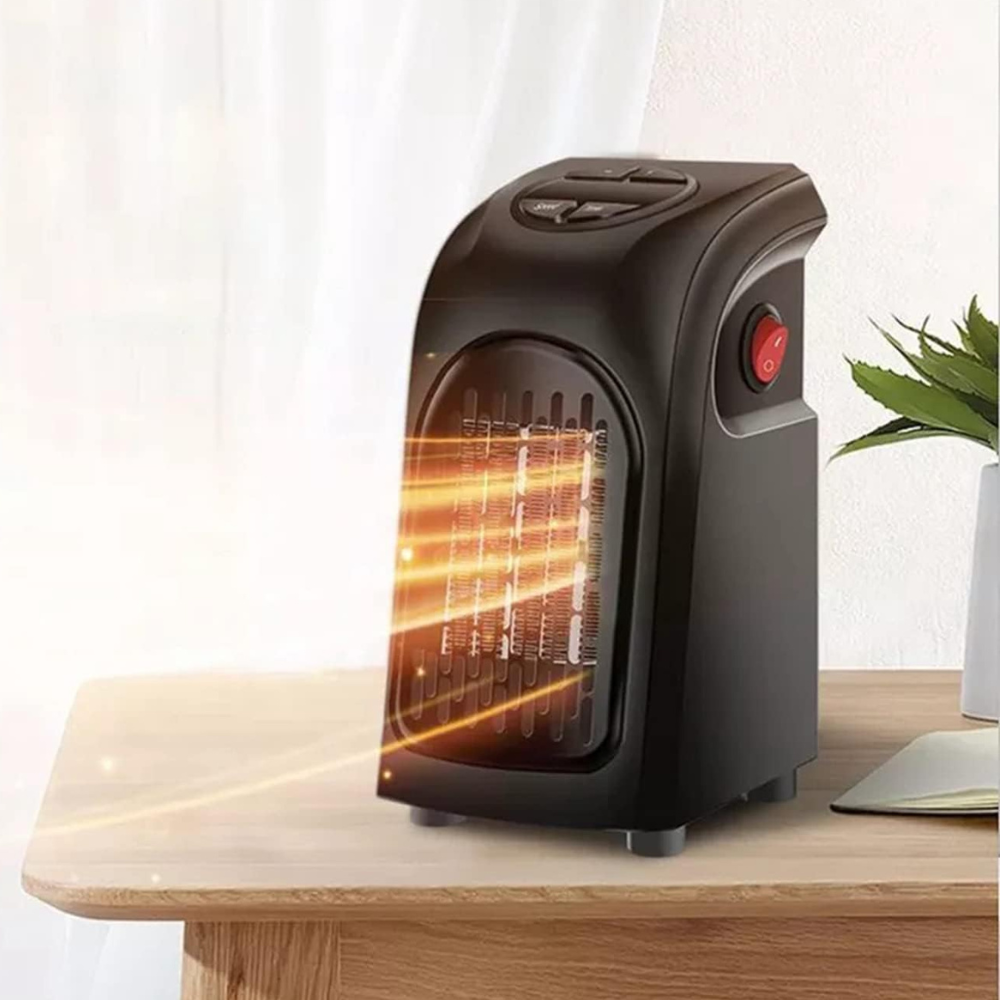 Compact Plug-In Electric Heater with Adjustable Thermostat