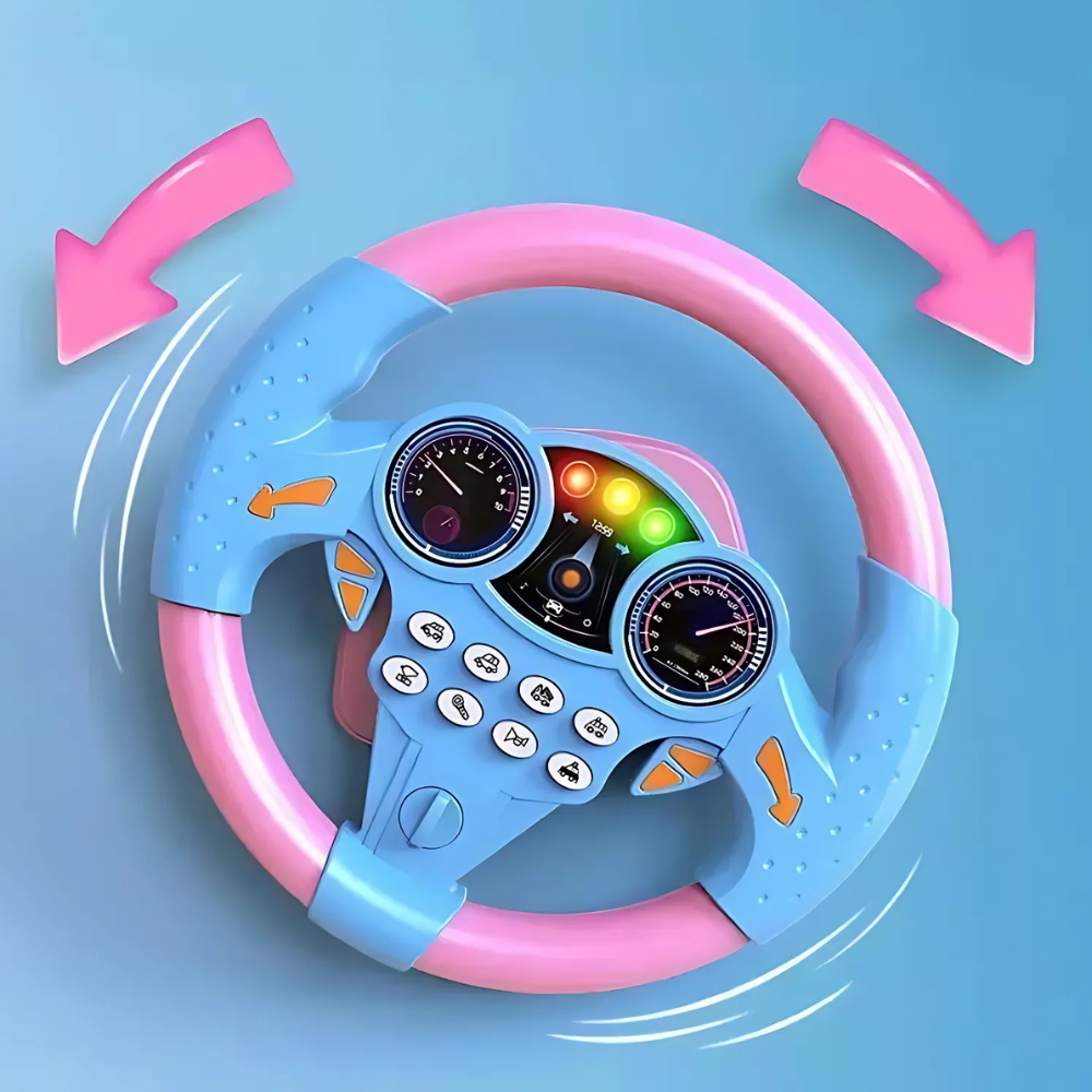 Interactive Children's Driving Wheel with Suction Mount