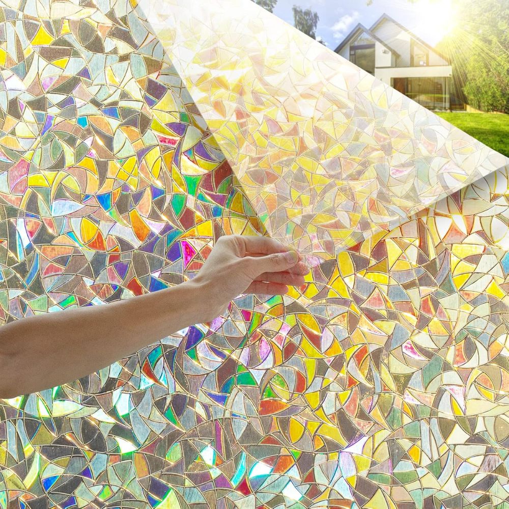 Vibrant Stained Glass Window Film for Enhanced Privacy