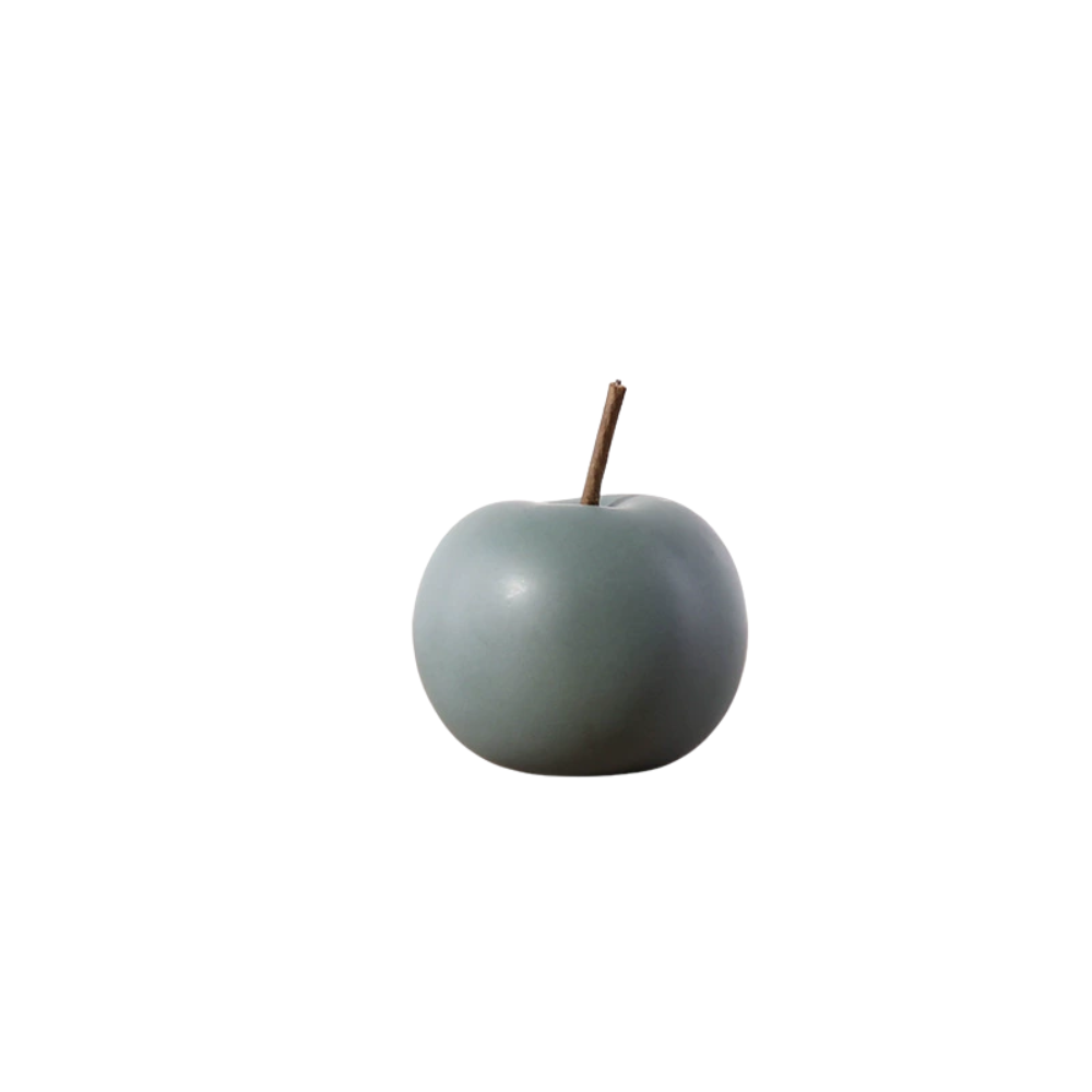 Charming Fruit Art: Glossy Ceramic Apple Decor Piece