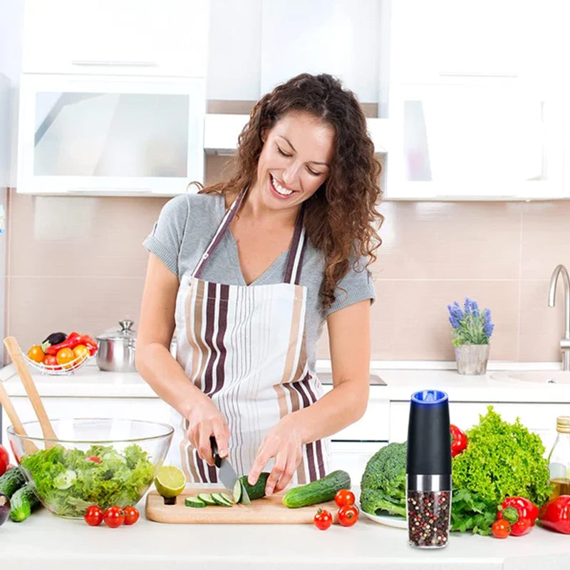 LED Light Electric Pepper Mill with Gravity Induction
