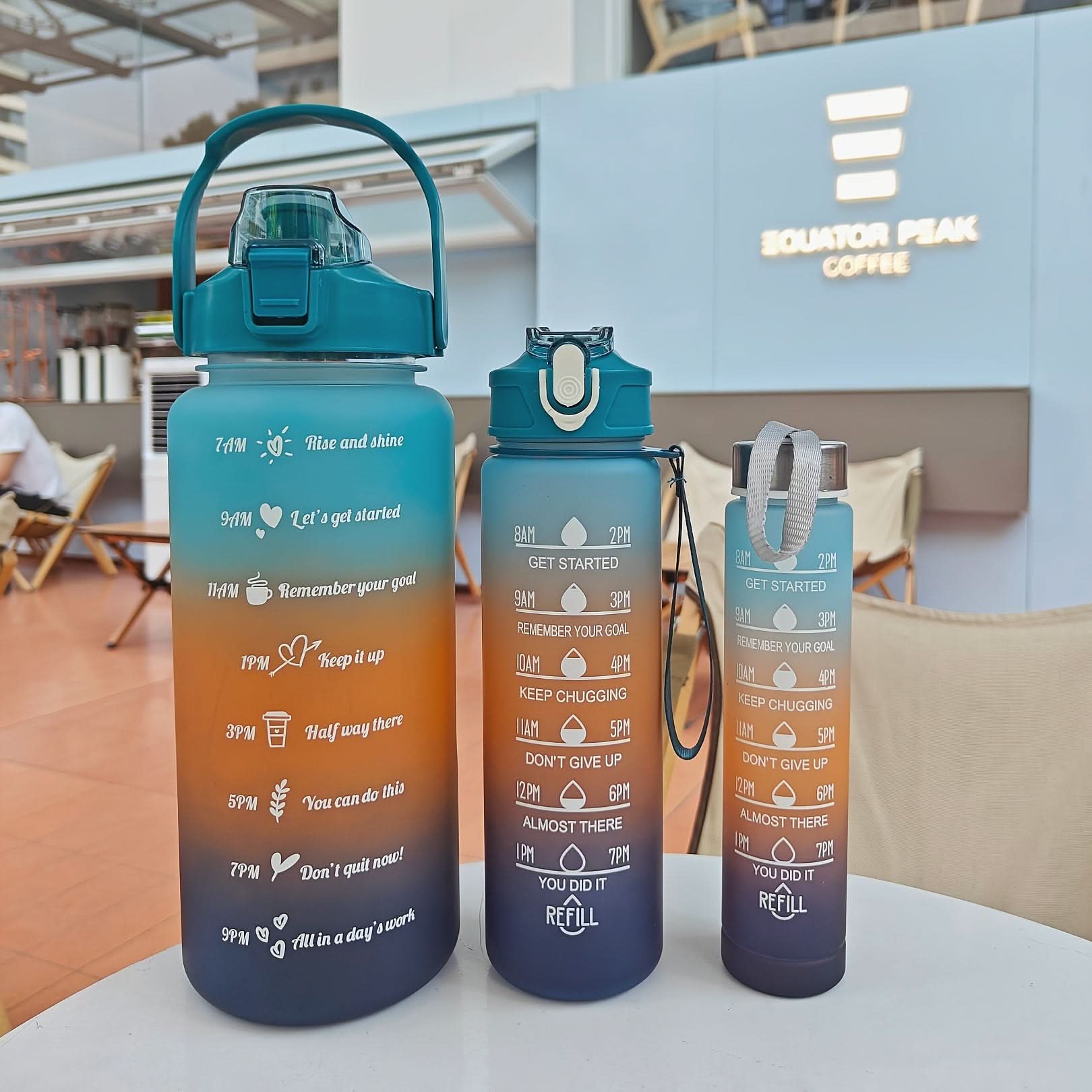 AquaGlow – Stylish Gradient Water Bottle with Straw