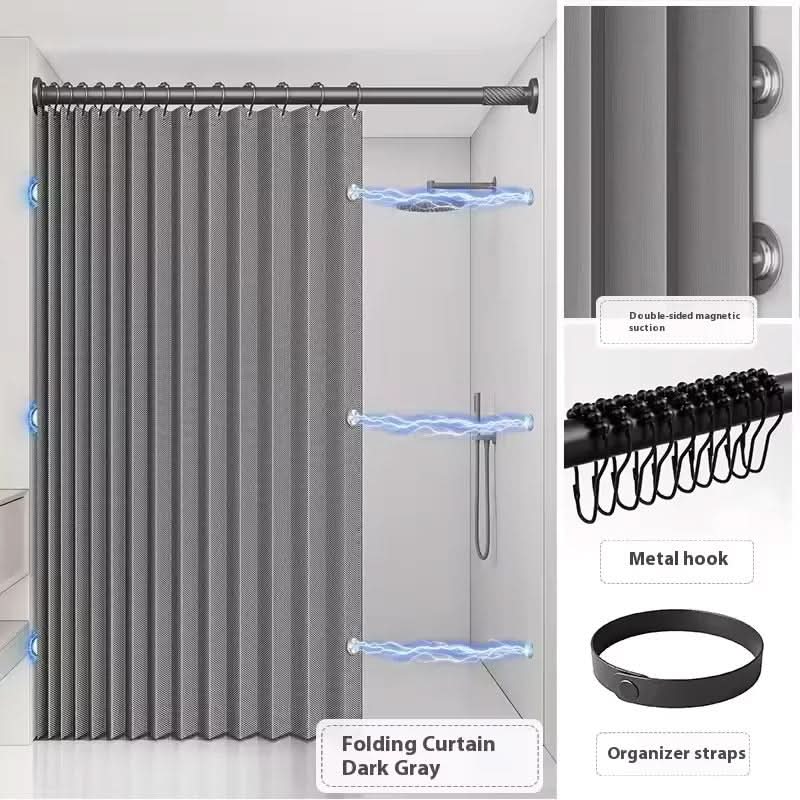 Space-Saving Shower Curtain for Modern Bathrooms