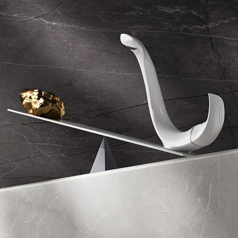Elegant White C-Curve Bathroom Basin Faucet