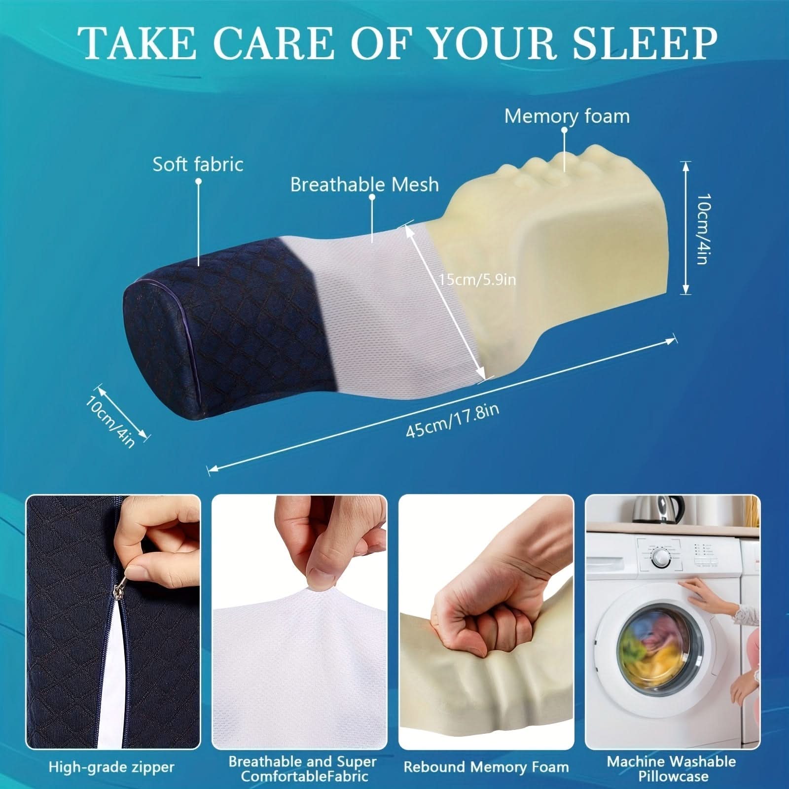 TravelEase – Ergonomic Neck Support Pillow for Comfort
