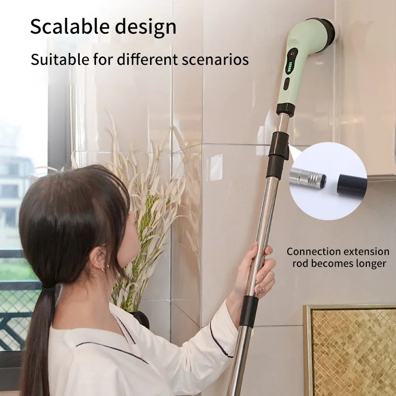 Electric Spin Cleaning Brush Set with LED Screen – Buy 1 Get 1 Free