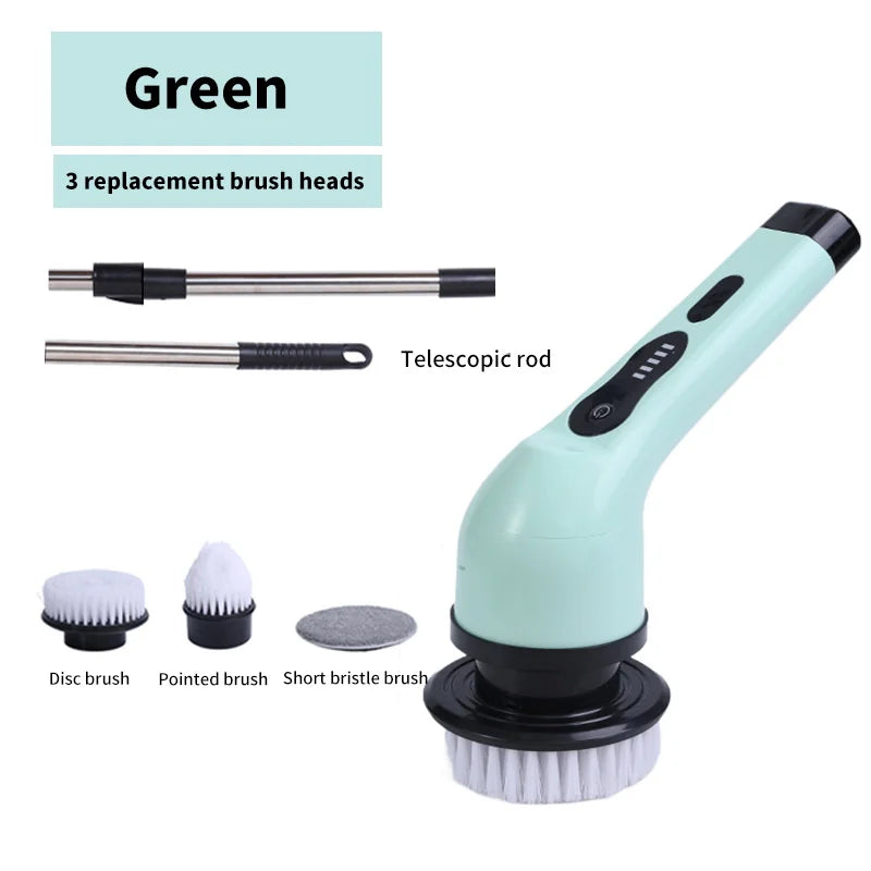 Electric Spin Cleaning Brush Set with LED Screen – Buy 1 Get 1 Free