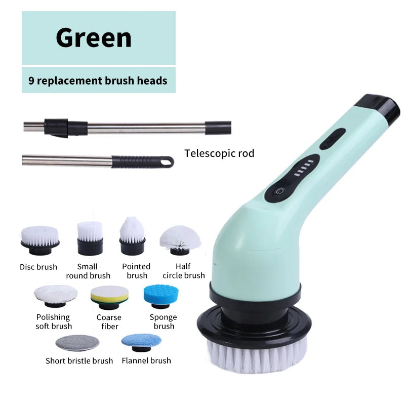 Electric Spin Cleaning Brush Set with LED Screen – Buy 1 Get 1 Free