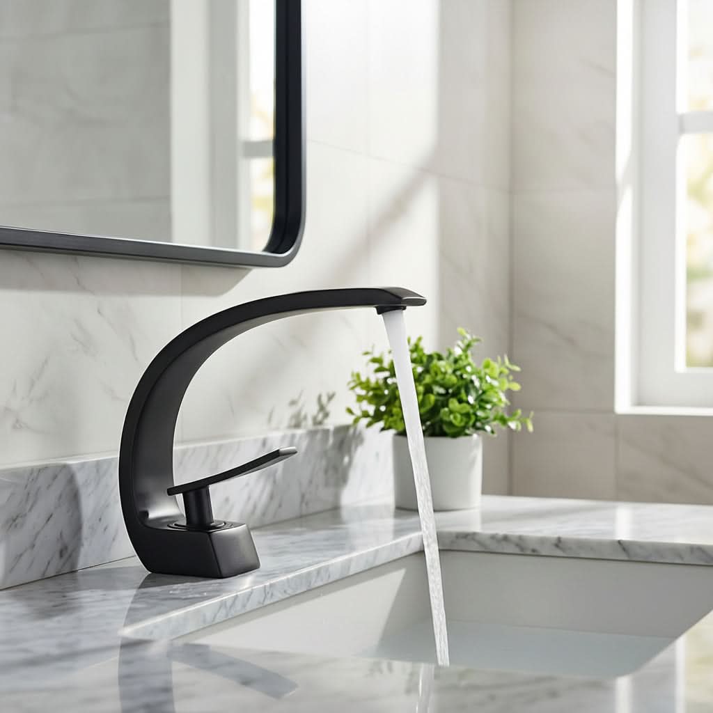Elegant Matte Black Bathroom Faucet for Modern Spaces