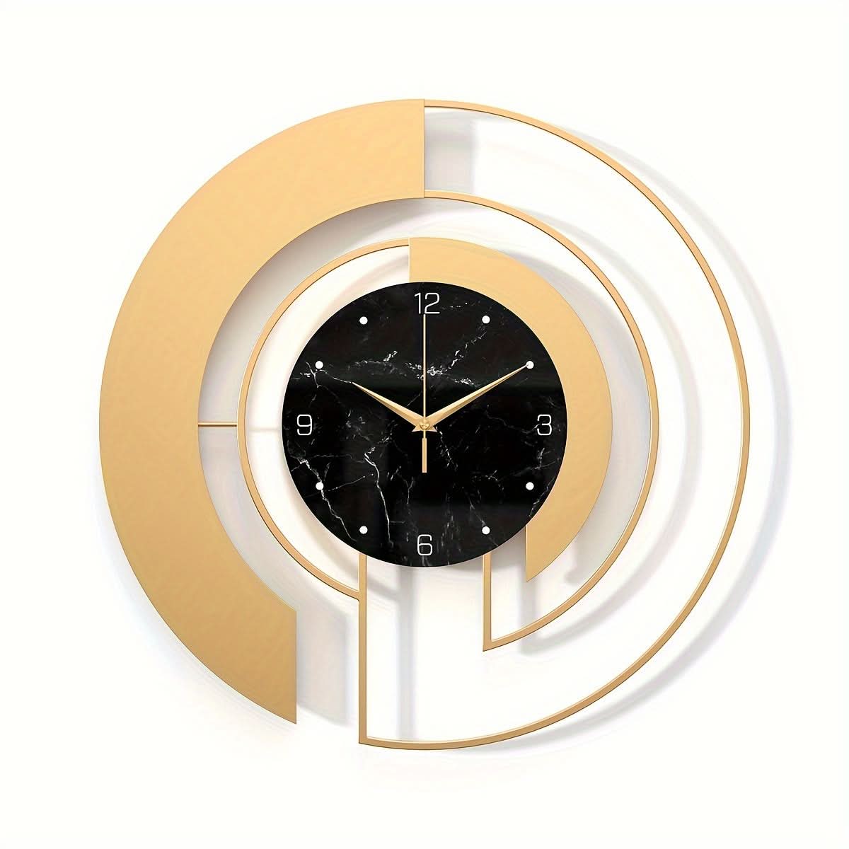 Luxe Timekeeper – Sleek Geometric Silent Clock with Glass Face