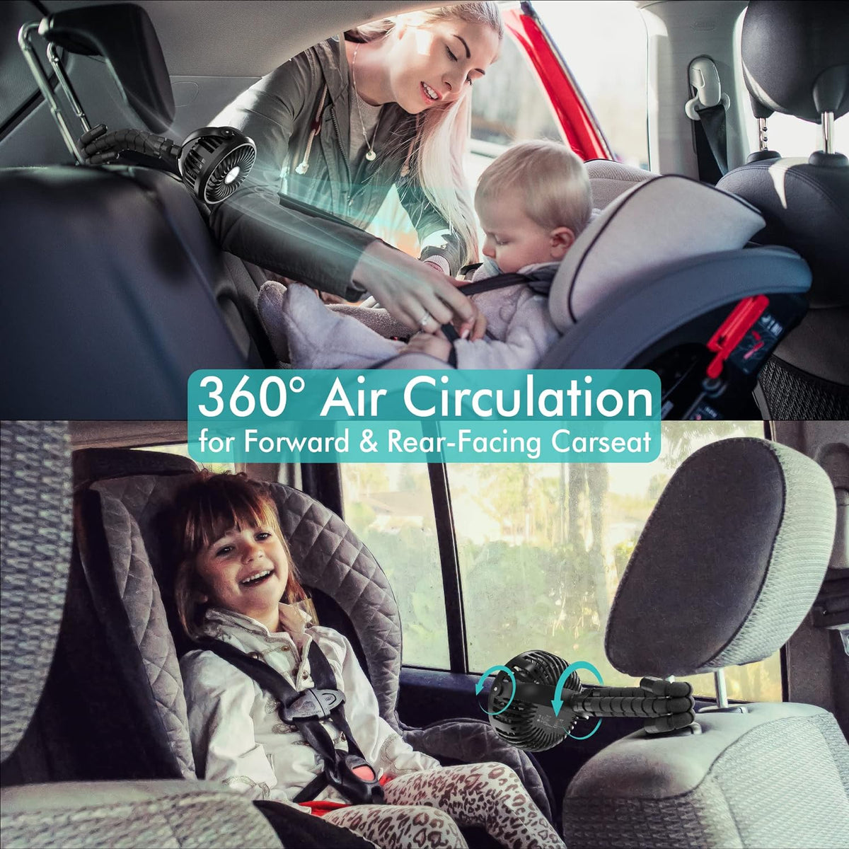 Compact Cooling Fan for Strollers and Baby Gear