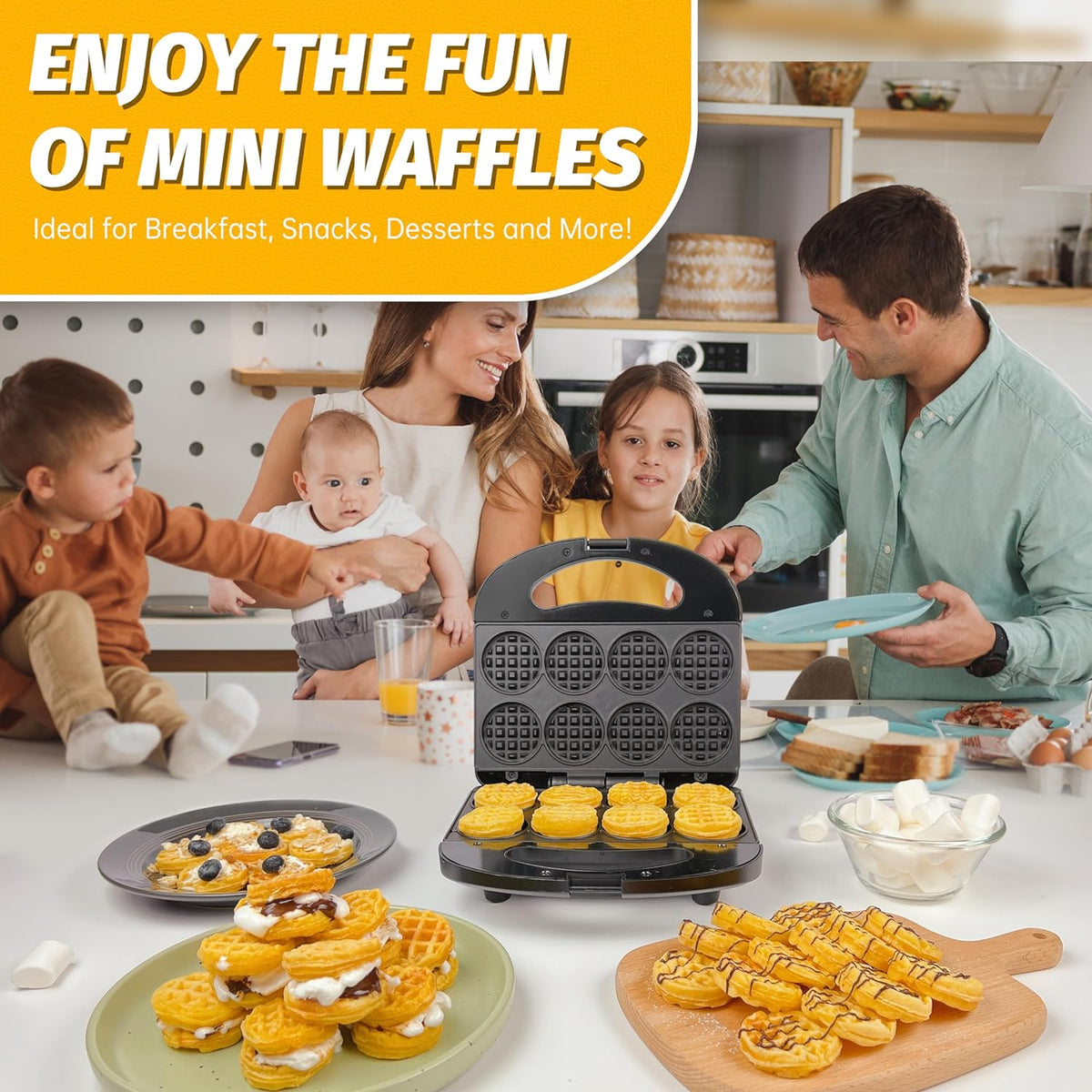 Compact Waffle Baker for Quick Delicious Treats