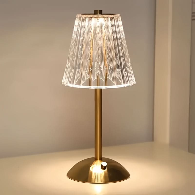 LuxeGlow – Rechargeable Golden Table Lamp for Stylish Ambiance