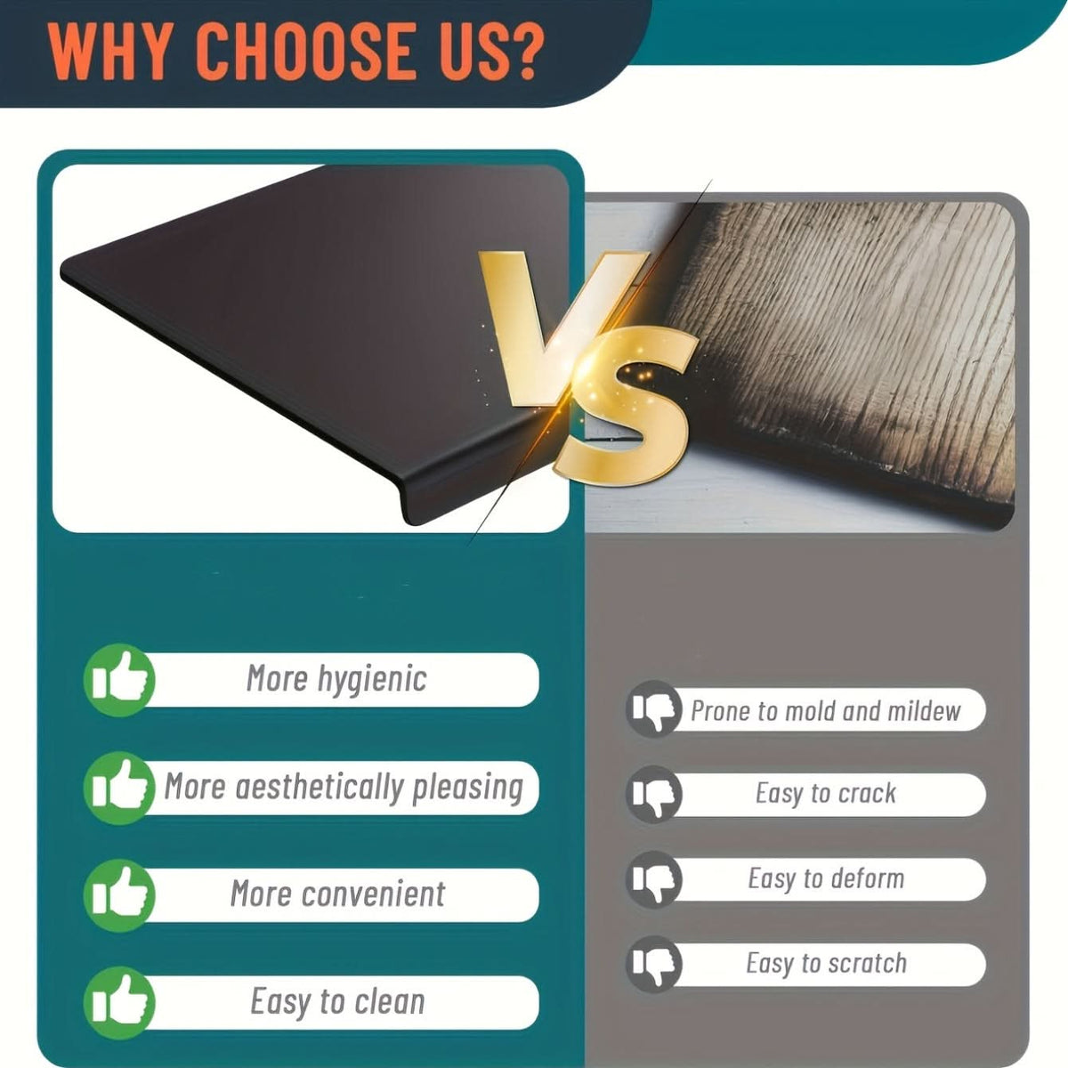 StableGrip Non-Slip Cutting Board with Edge Lip