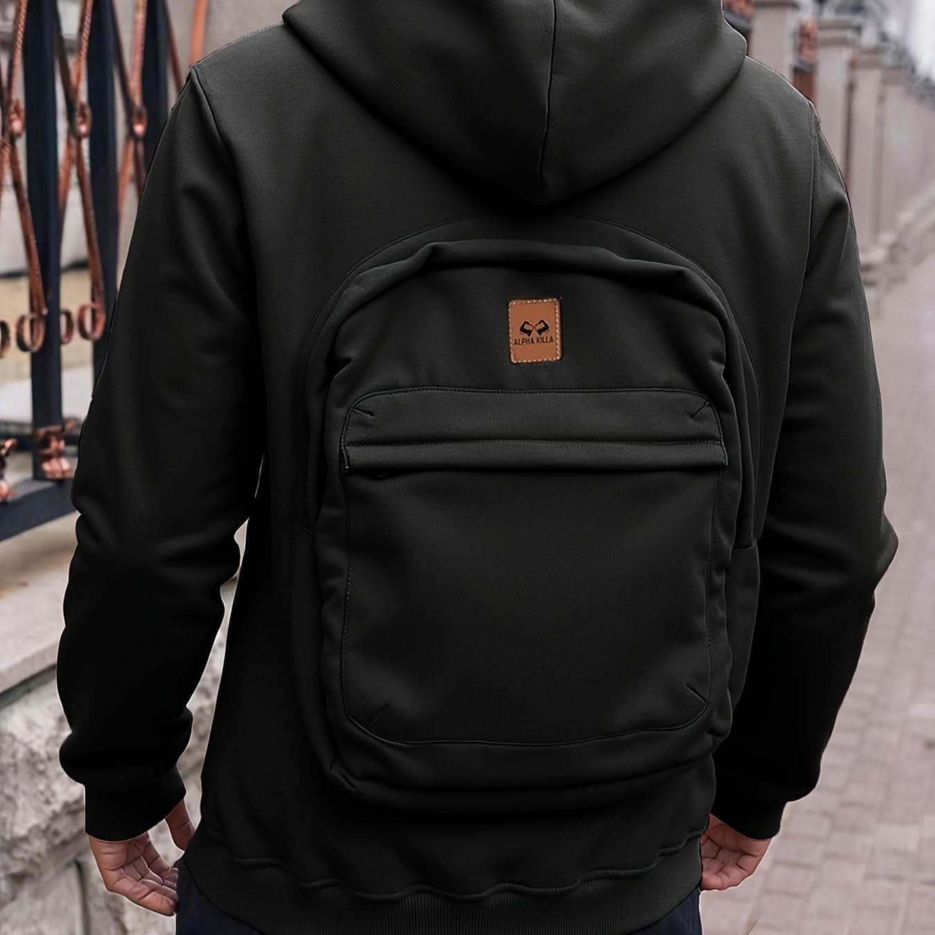 Versatile Hoodie Backpack with Zip Closure