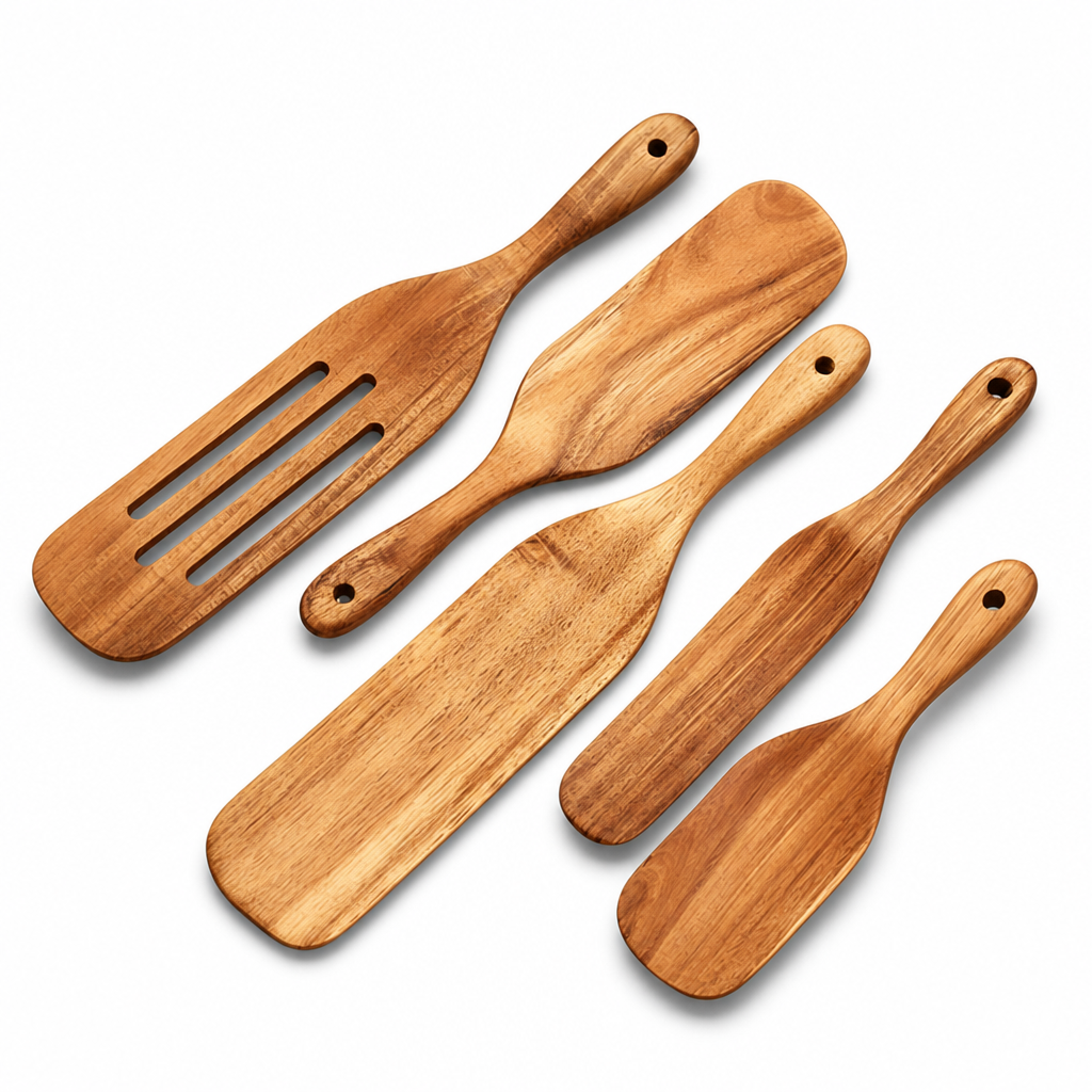 Teak Wood Utensil Set (Set of 4 or 5)