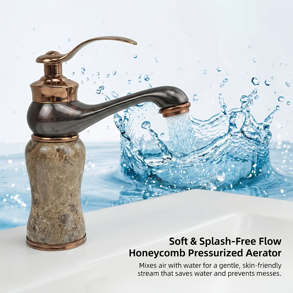Elegant Marble-Inspired Faucet for Modern Bathrooms