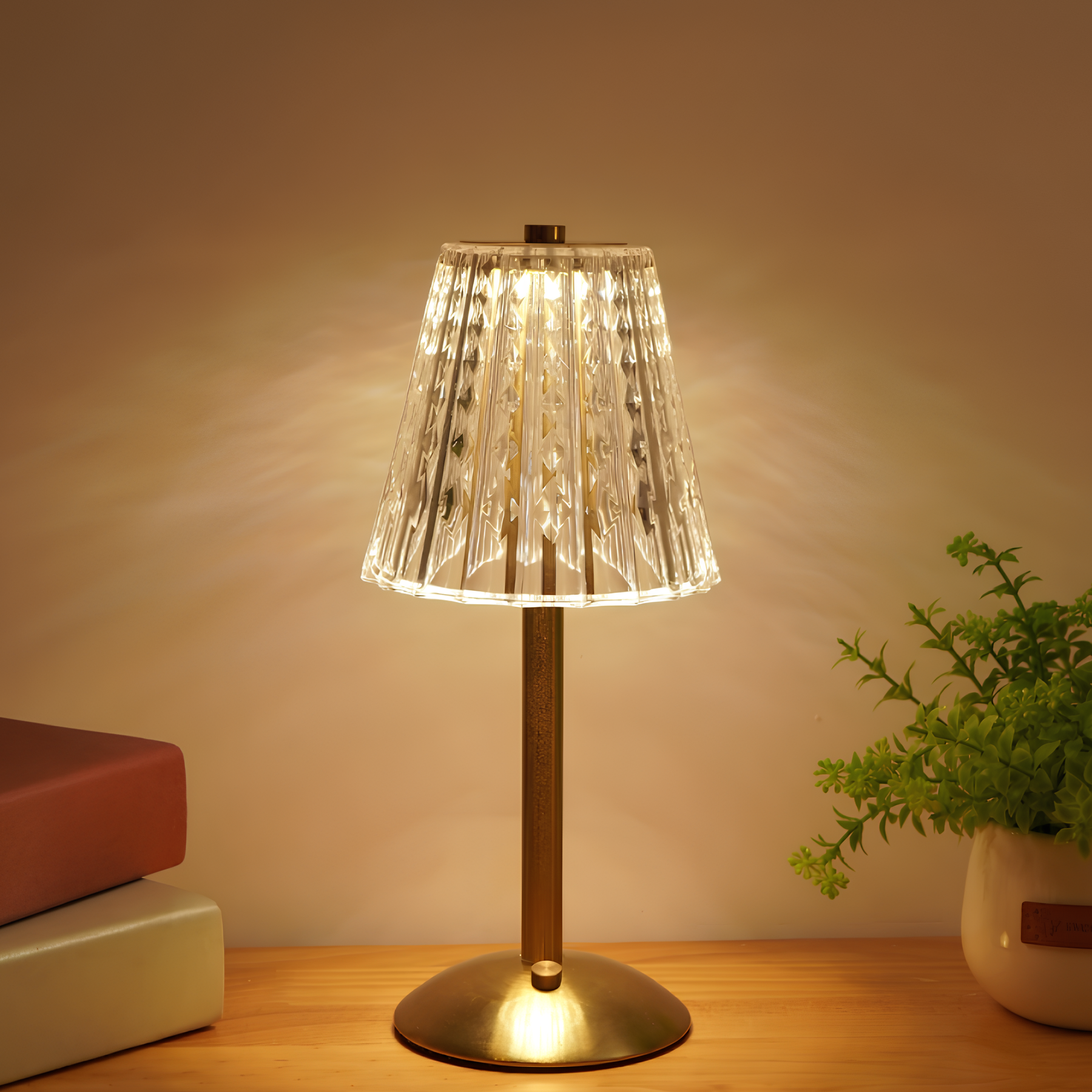 Aurora Luxe Golden Crystal Lamp for Elegant Home Lighting