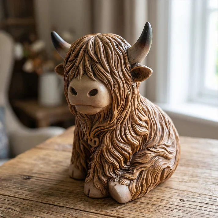 Charming Highland Cow Night Lamp – Cozy Amber Glow