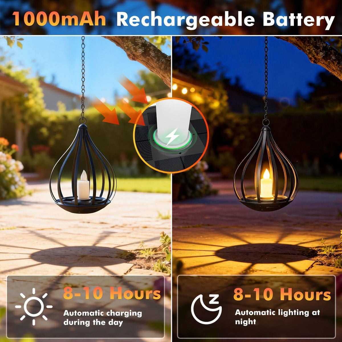 SolaraGlow – Elegant Solar-Powered Hanging Lantern