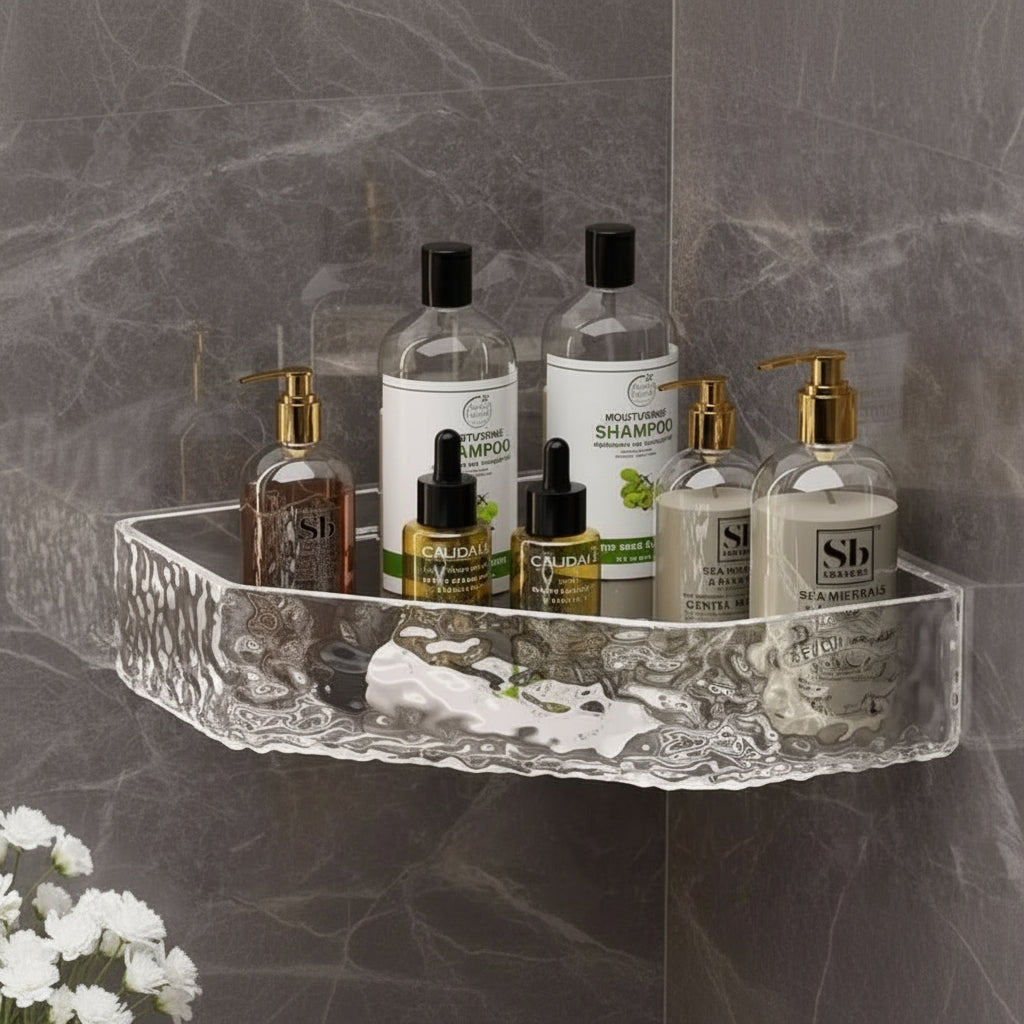 Elevate Your Space – Stylish Corner Bathroom Shelf Organizer