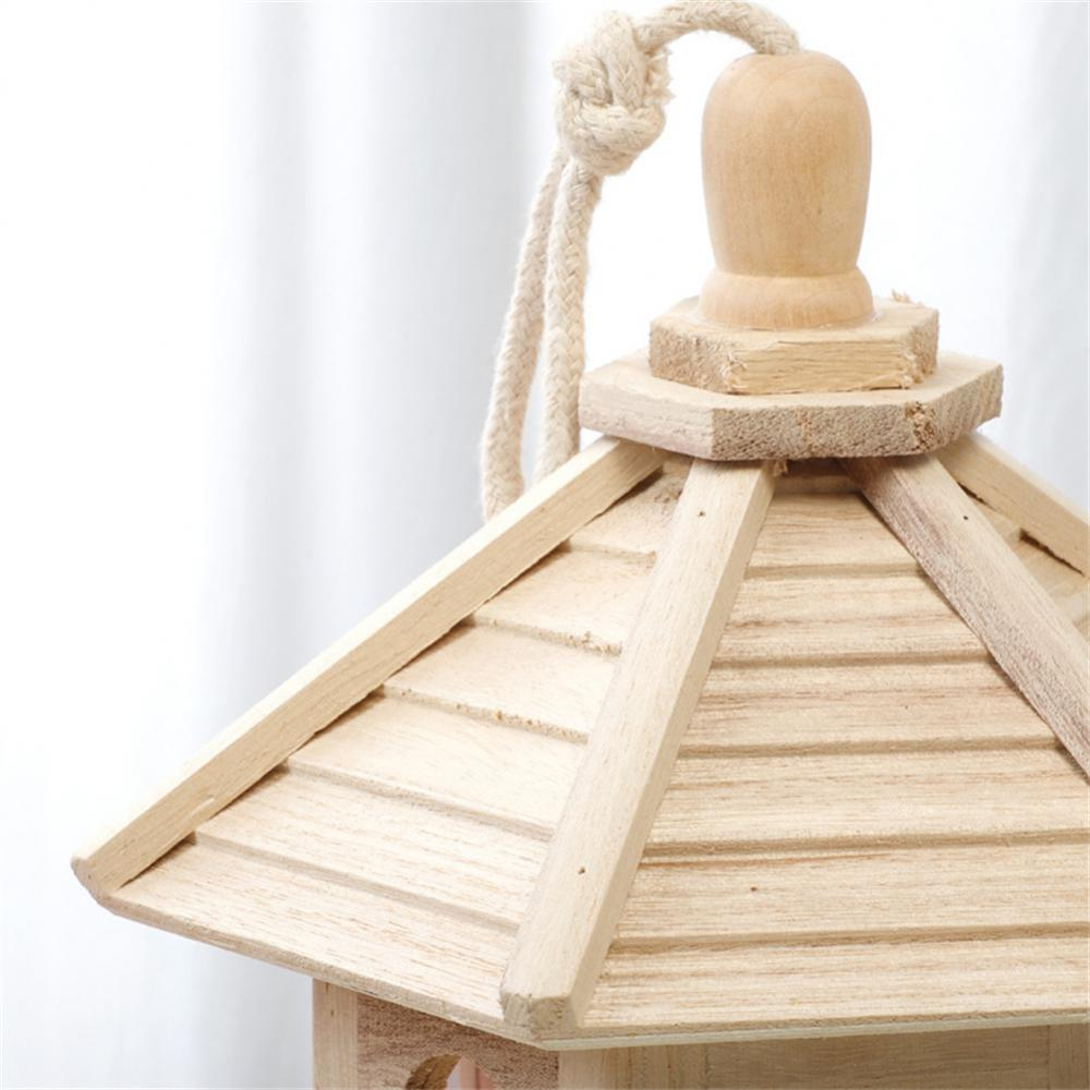 Charming Wooden Bird Feeder with Clear Viewing Panel