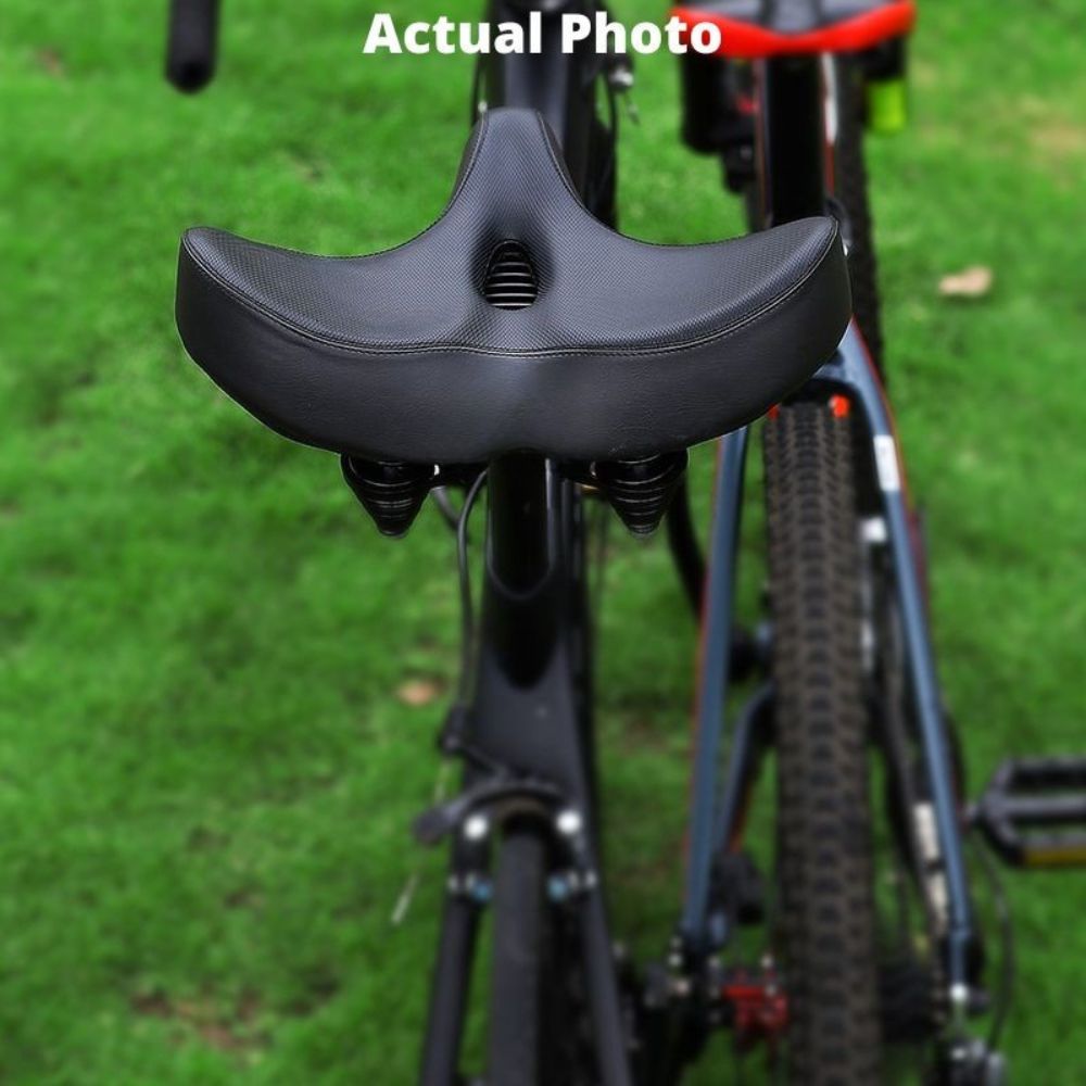 Spacious Bike Seat with Plush Padding and Water-Resistant Cover