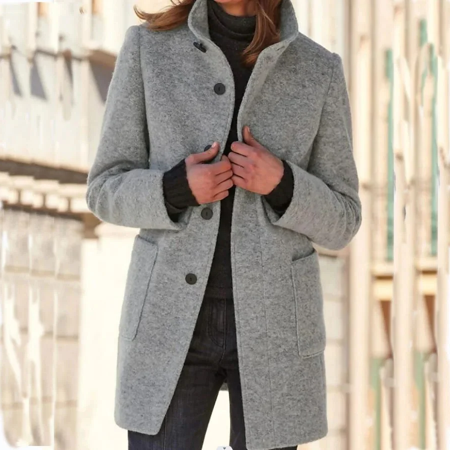 Chic Winter Wool Overcoat for Women