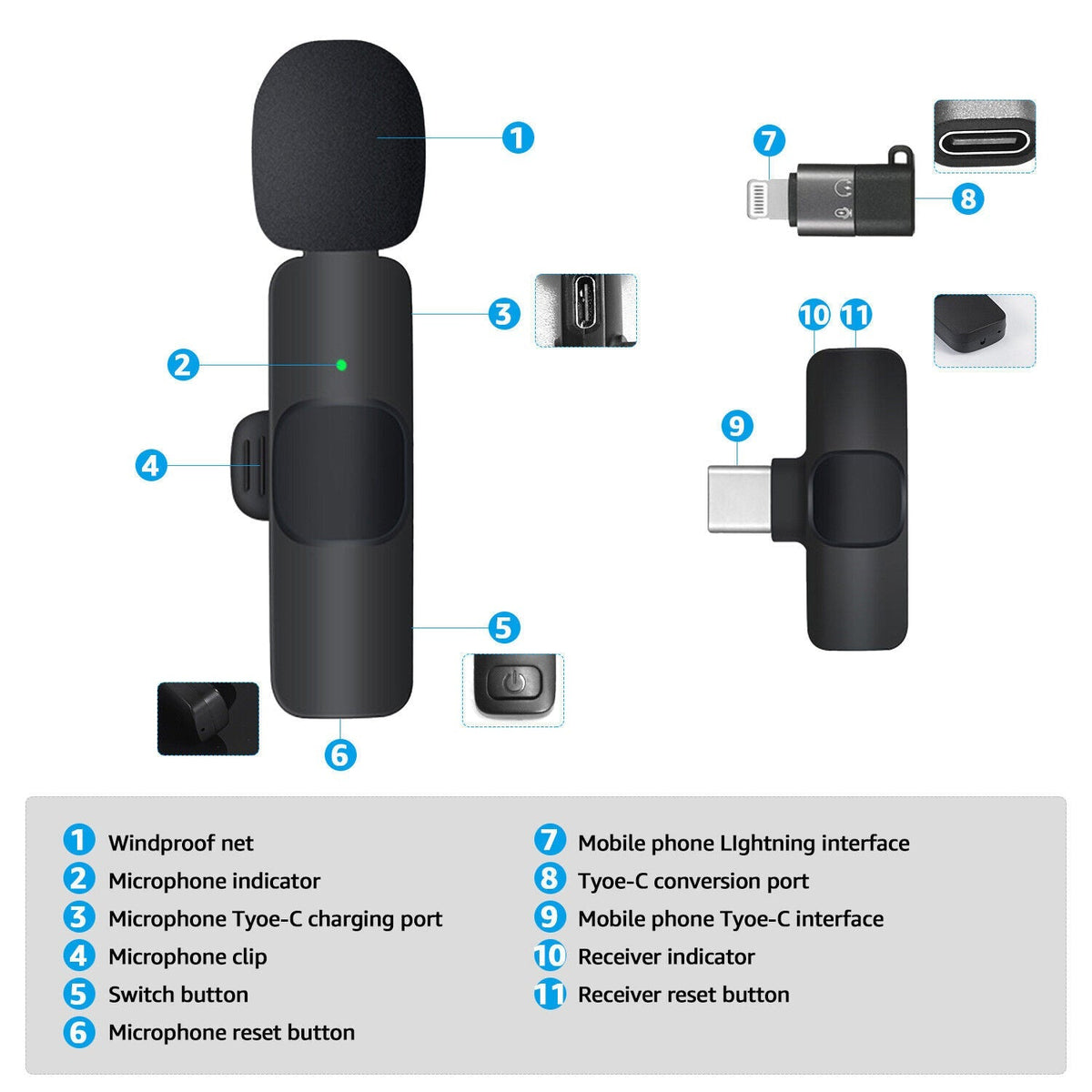 Compact Clip-On Microphone for Clear Audio Recording