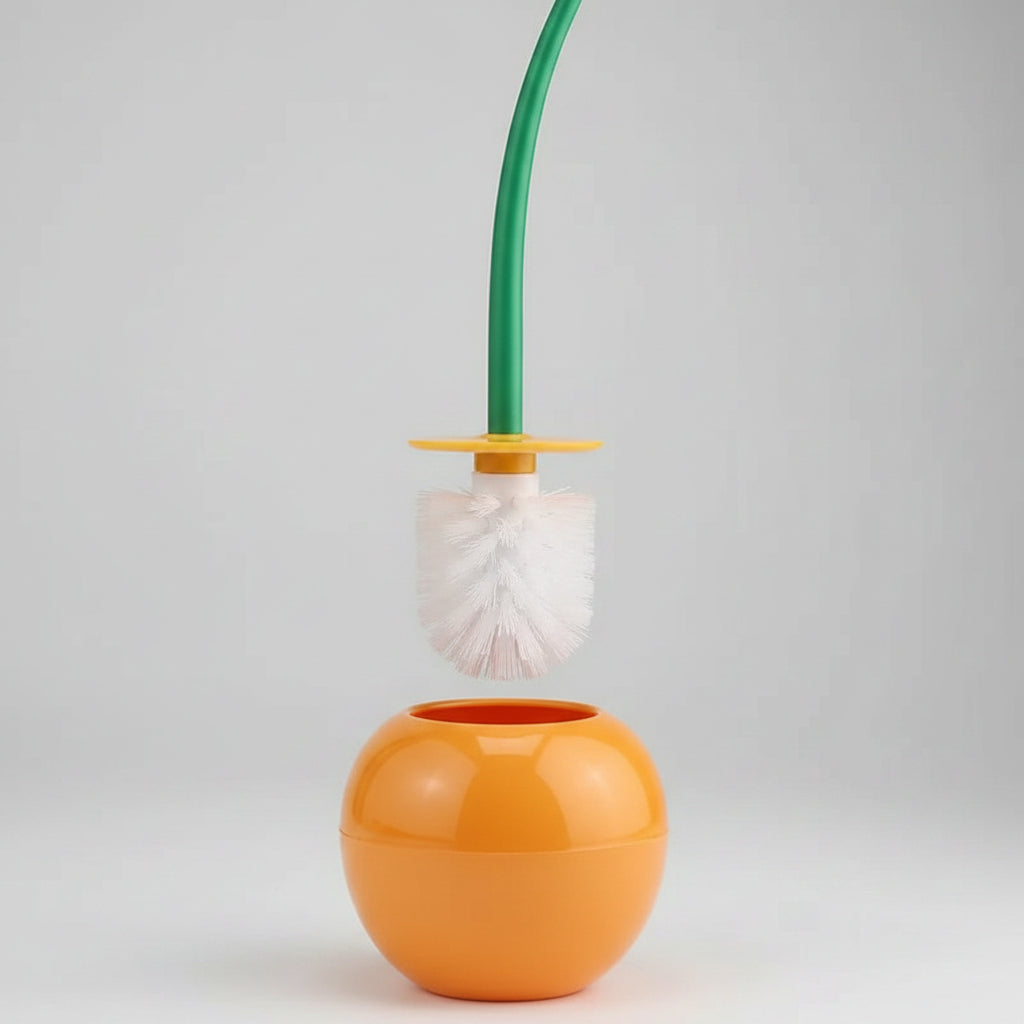 Playful Cherry-Inspired Toilet Brush & Holder Duo