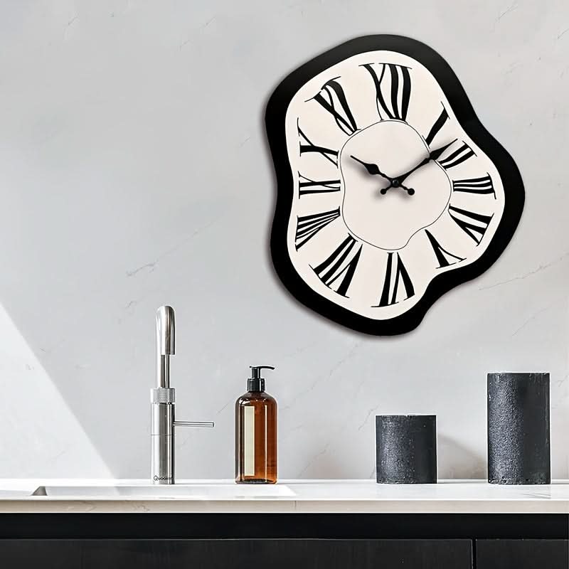 Artistic Silent Wood Wall Clock with Roman Numerals