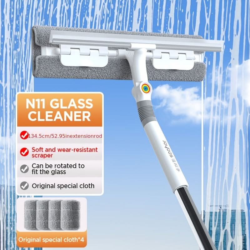 ClearView Pro – 360° Versatile Glass Cleaning Tool with Extended Handle