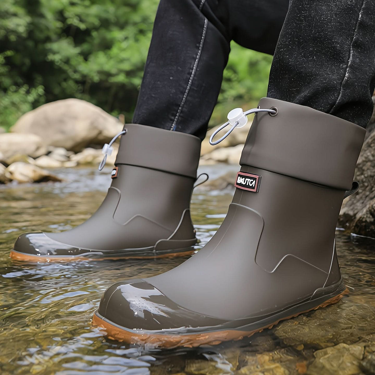 AquaStride - Sleek Waterproof Ankle Rain Boots