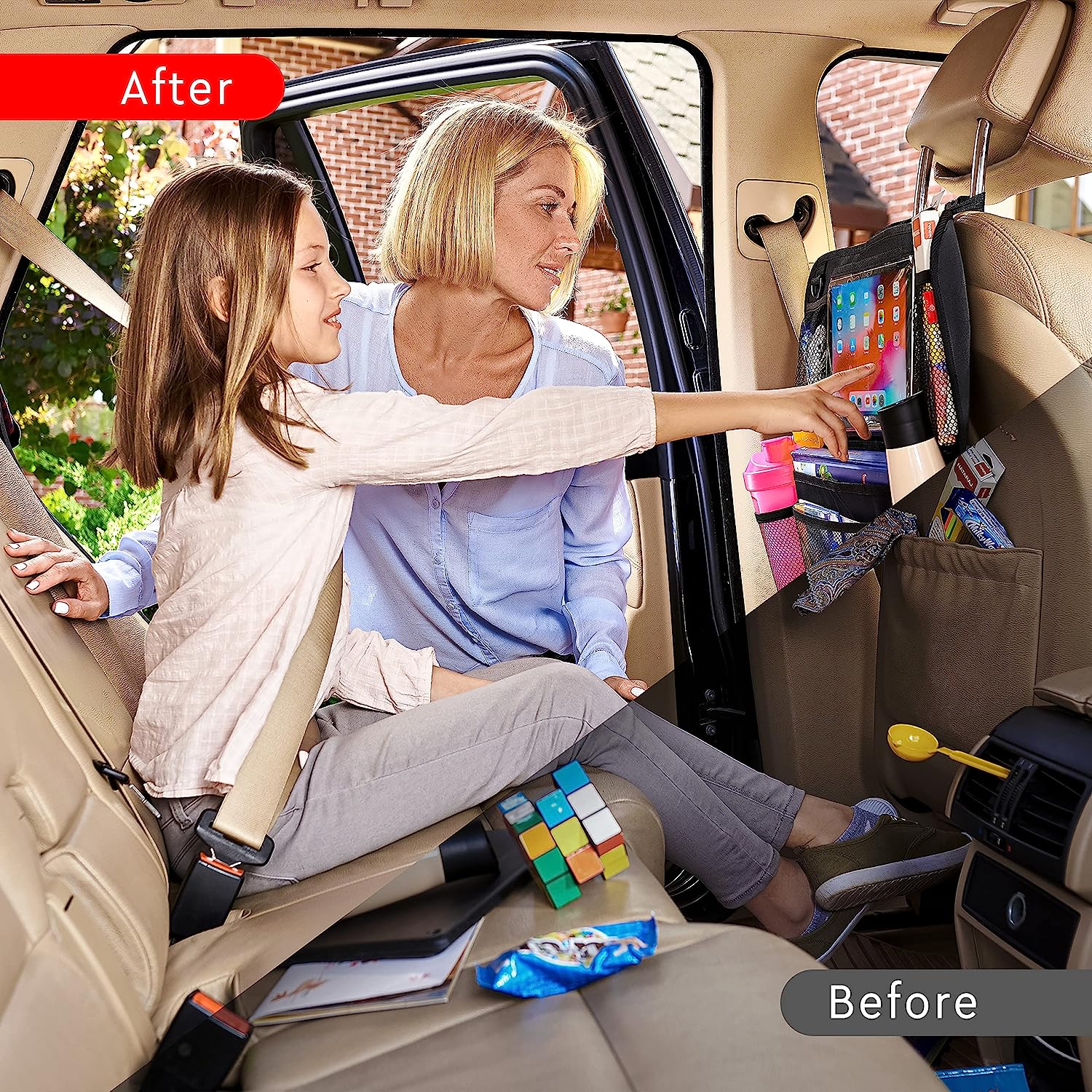 Dual Pack Backseat Storage Solution for Cars