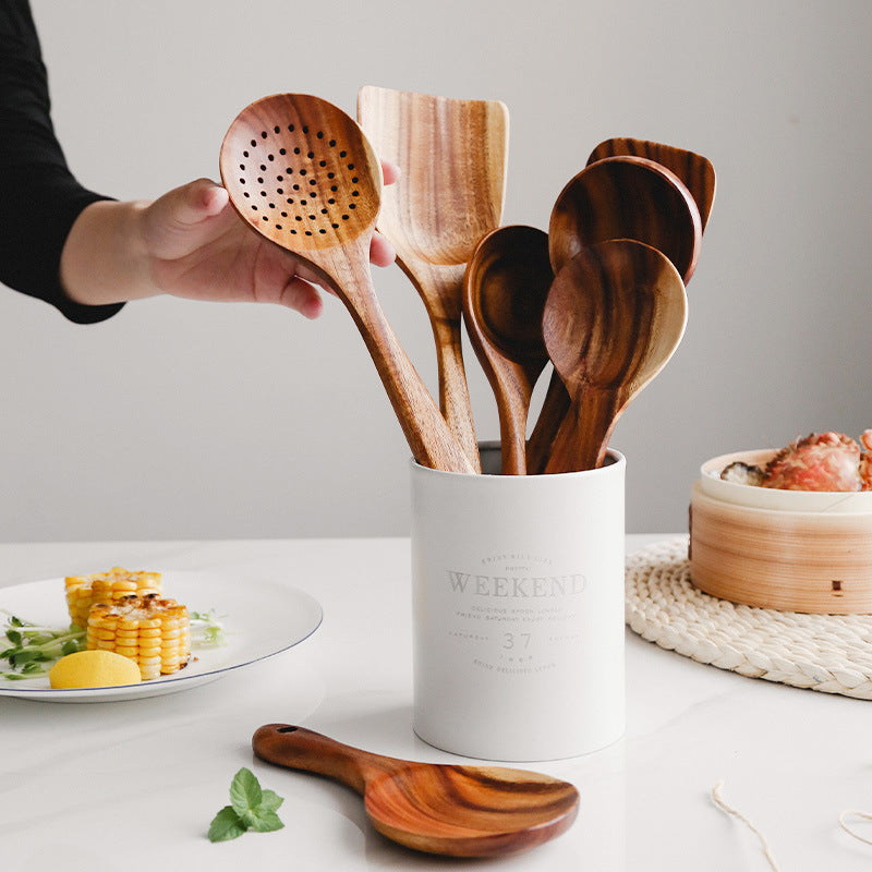 Premium Teak Wood Cooking Utensil Set for Everyday Use