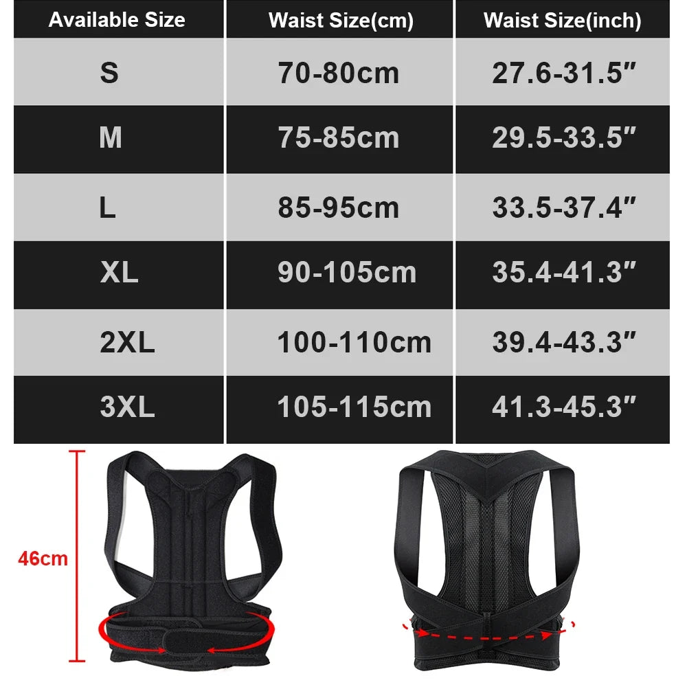 AlignRight Posture Support Brace for All Genders – Customizable Comfort with Breathable Design