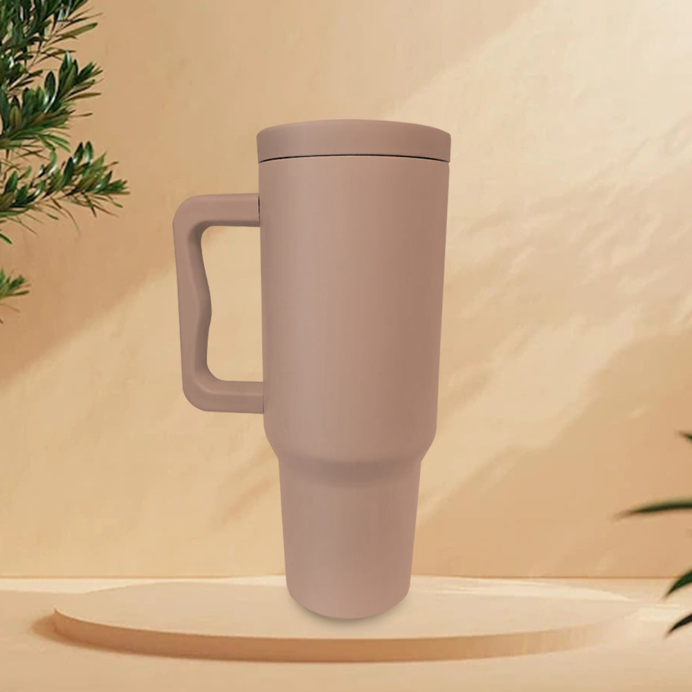 Stylish Insulated Steel Water Bottle with Straw & Grip Handle