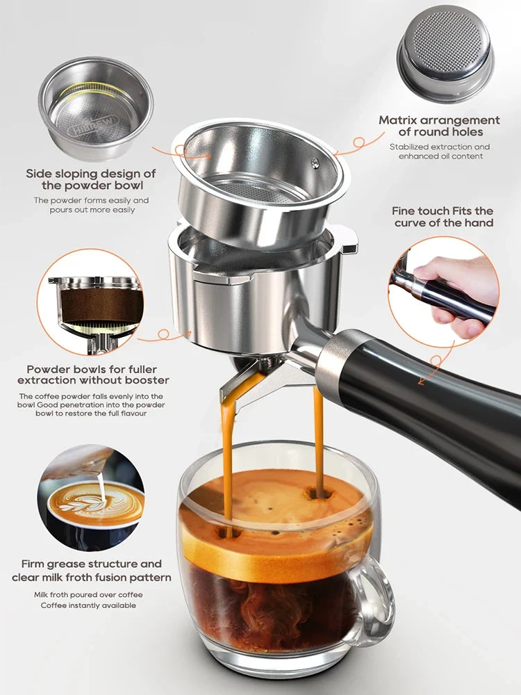 BrewMaster 20-Bar Espresso Maker | Semi-Automatic Coffee Machine with Milk Frother