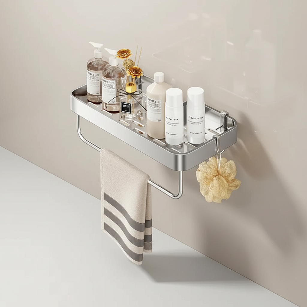 Drill-Free Removable Shower Storage Shelf - Soap Holder