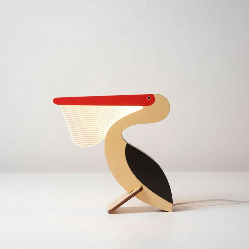 Wooden LED Lamp with Acrylic Design - Glowfauna