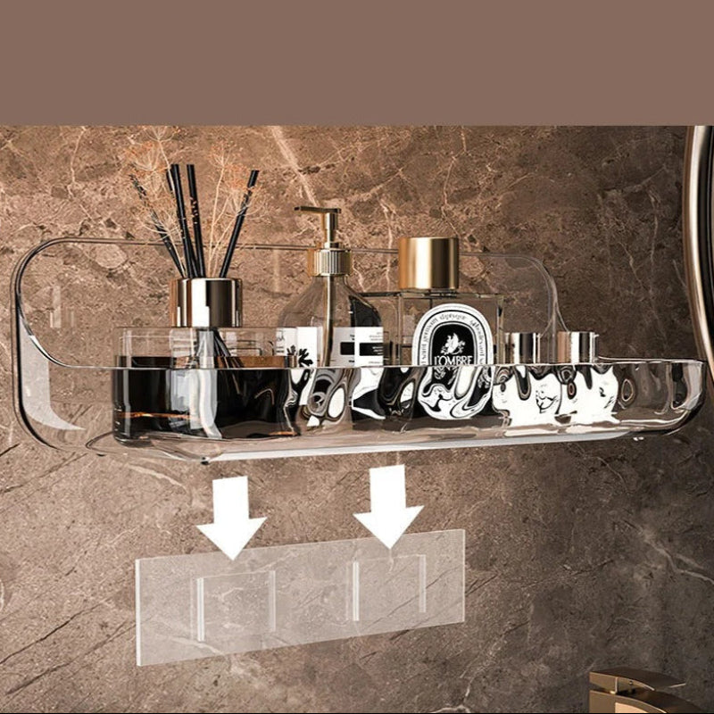 Sleek Adhesive Bathroom Shelf for Effortless Storage