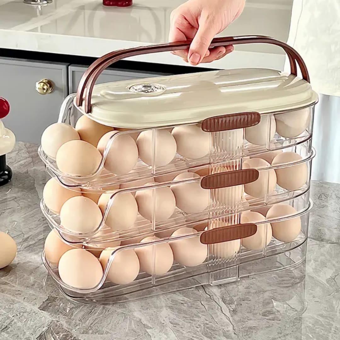 Stackable Egg Organizer for Efficient Refrigerator Storage