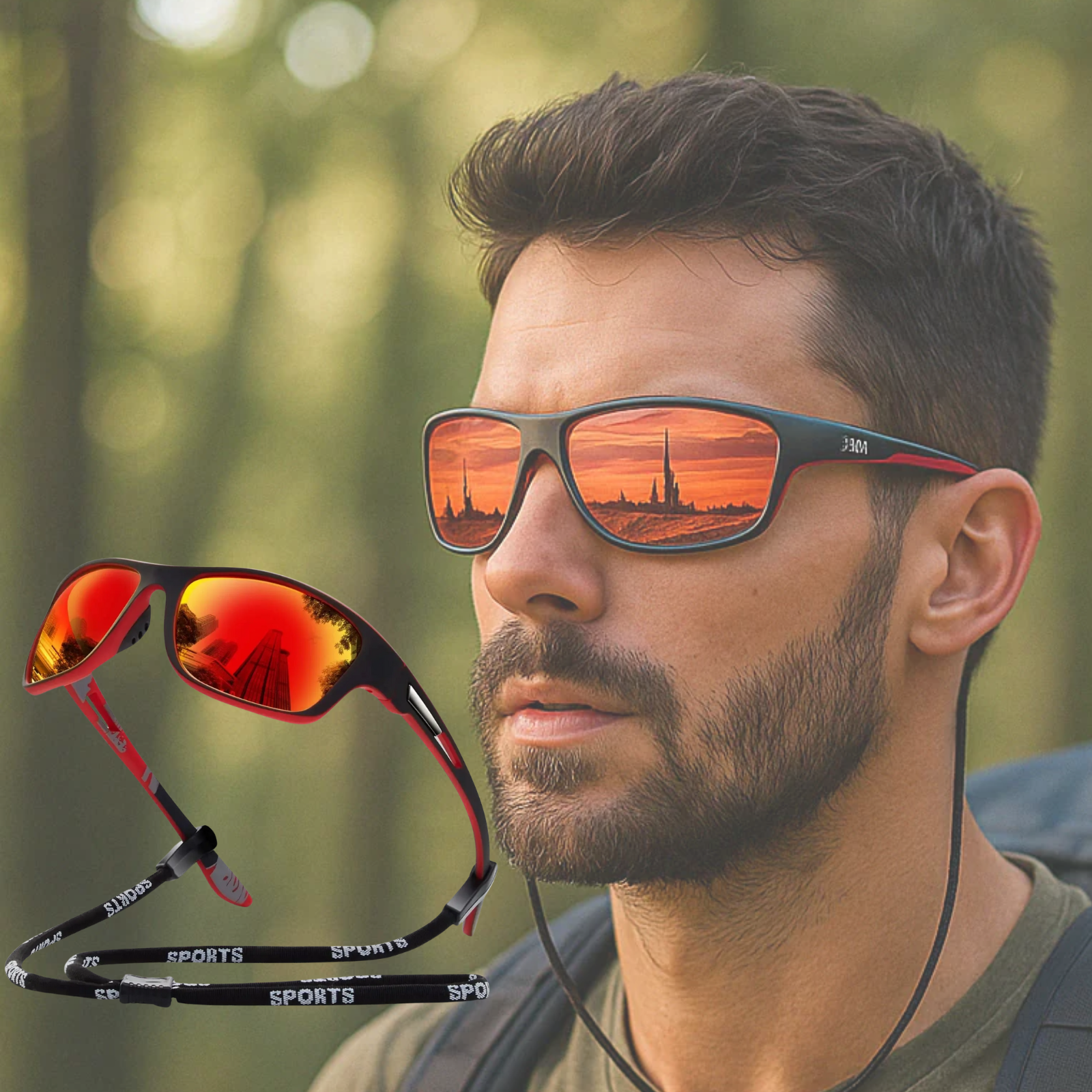 VisionGuard | Men's UV400 Polarized Sports Sunglasses for Active Lifestyles